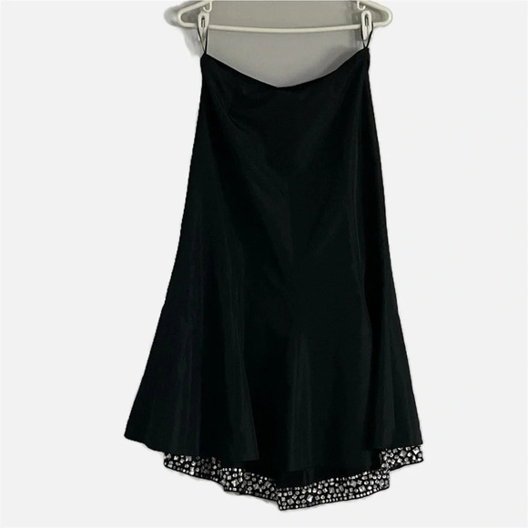 Spanner Midi Maxi Skirt Bedazzled Crystal Hemline Size 6 Black Sequins Tulip New - Picture 2 of 8